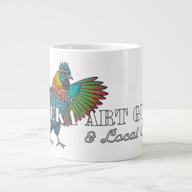 I Support the Topeka Art Guild Chicken Large Coffee Mug (Front)
