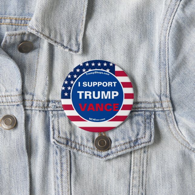 I SUPPORT TRUMP VANCE 7.5 CM ROUND BADGE (In Situ)