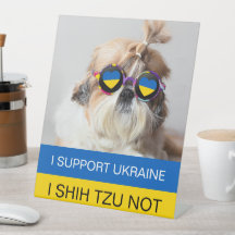 I support Ukraine I Shih Tzu Not Heart flag