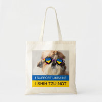 I support Ukraine I Shih Tzu Not Heart flag