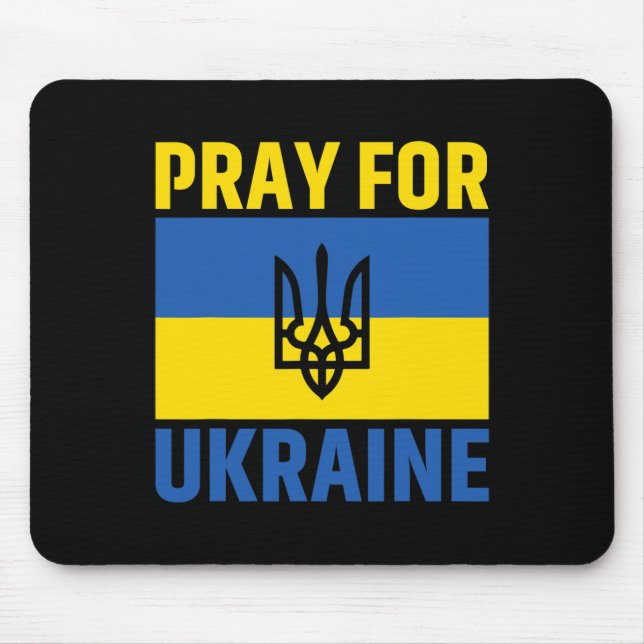 I Support Ukraine Stand With Ukraine Ukrainian Fla Mouse Pad (Front)