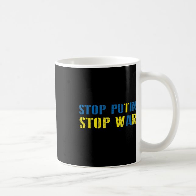 I Support Ukraine Stop Putin Stop War  Coffee Mug (Right)