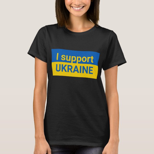 I support Ukraine Womens Black Tshirts (Front)