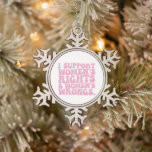 I Support Womens Rights and Wrongs Groovy Feminist Snowflake Pewter Christmas Ornament<br><div class="desc">I Support Womens Rights and Wrongs Groovy Feminist</div>