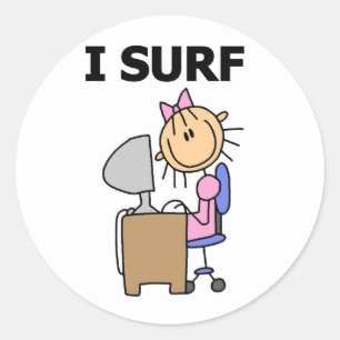 I Surf the Web Classic Round Sticker