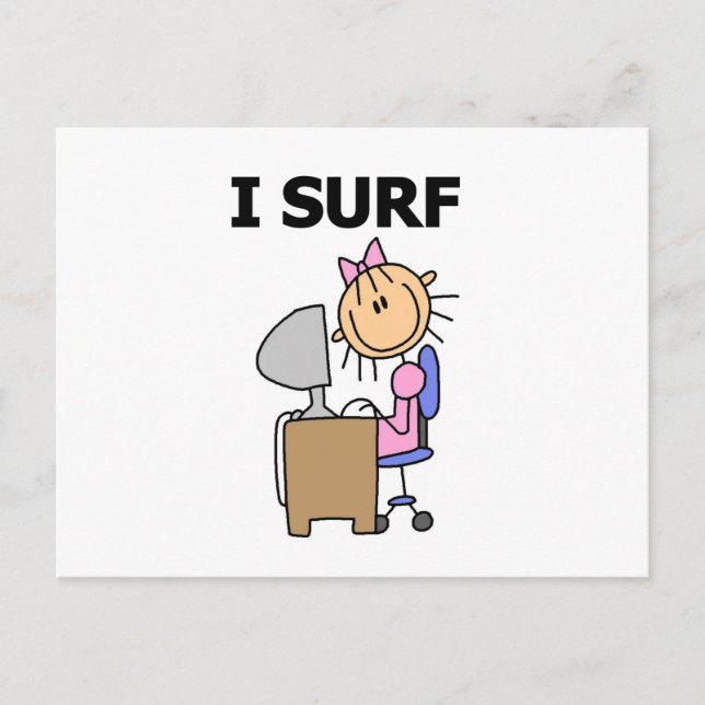 I Surf the Web Postcard (Front)