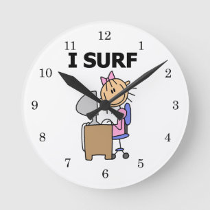 I Surf the Web Round Clock