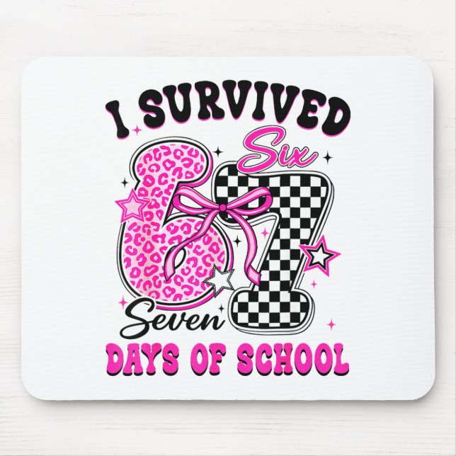 I Surivied 67 Days Of School Funny Meme Teacher St Mouse Pad (Front)