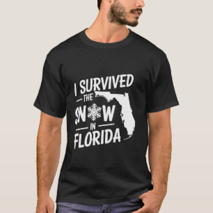 I Survive the Snow in Florida Alligator Snowfall W T-Shirt