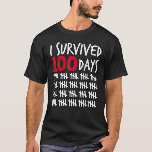 I Survived 100 Days Happy 100th Day Of School Tall T-Shirt