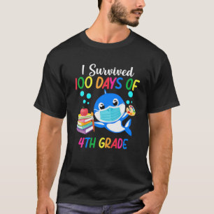 I Survived 100 Days Of 4Th Grade 2021 Teacher Stud T-Shirt