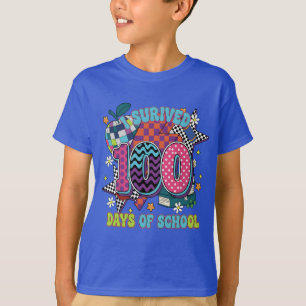 I Survived 100 Days of back to School Colorful T-Shirt