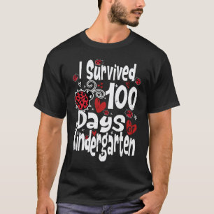 I Survived 100 Days of Kindergarten Teacher Kids L T-Shirt
