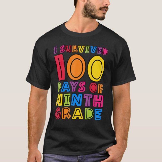 I Survived 100 Days of Ninth Grade Teachers Kids S T-Shirt (Front)