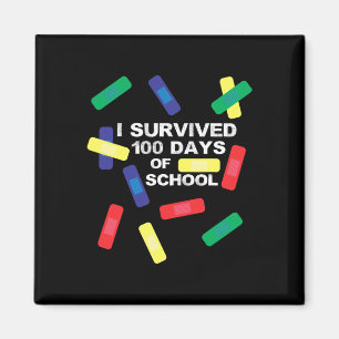 I Survived 100 Days Of School Byndage  Magnet