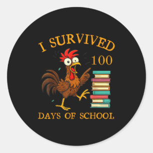 I Survived 100 Days Of School For Boy Girl Student Classic Round Sticker