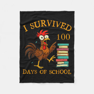 I Survived 100 Days Of School For Boy Girl Student Fleece Blanket