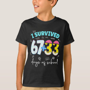 I Survived 100 Days Of School Funny Teacher Kids T-Shirt