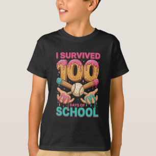 I Survived 100 Days of School Ice Cream Drip T-Shirt