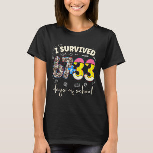 I Survived 100 Days Of School Leopard Funny Teache T-Shirt