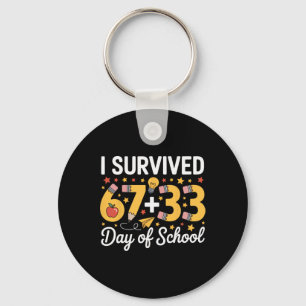 I Survived 100 Days Of School Six Seven Meme Teach Key Ring