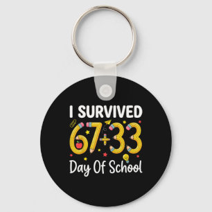 I Survived 100 Days Of School Six Seven Meme Teach Key Ring