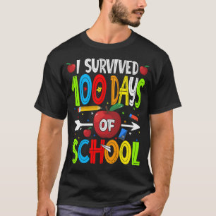 I Survived 100 Days Of School T-Shirt Happy 100th 