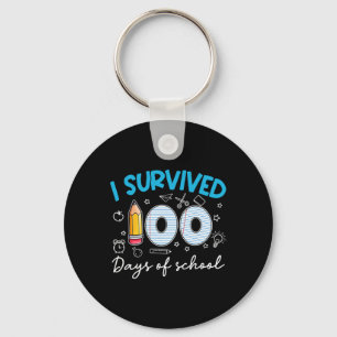 I Survived 100 Days Of School Teacher Student  Key Ring