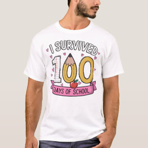I Survived 100 Days of School Teacher Student T-Shirt
