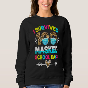 I Survived 100 Days Of Schooling Leopard Sweatshirt