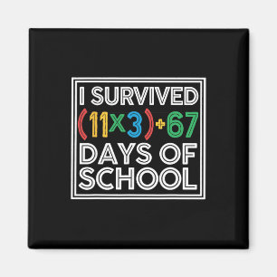 I Survived 100 Days School Funny Math Equation 100 Magnet