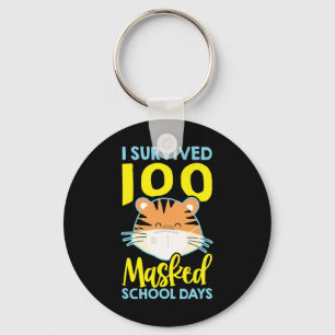 I Survived 100 Masked School Days - 100 Days Of Sc Key Ring