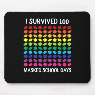 I Survived 100 Masked School Days 100th Day Of Sch Mouse Pad