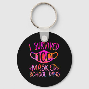 I Survived 100 Masked School Days Student or Teach Key Ring
