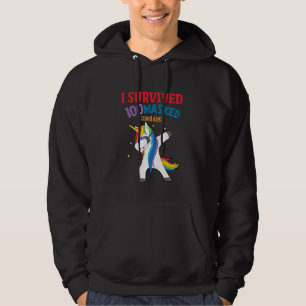I Survived 100 Masked School Days Unicorn Dabbing Hoodie
