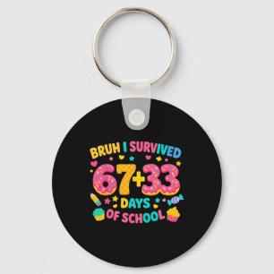I Survived 100th Days Of School Math Teacher Kids  Key Ring