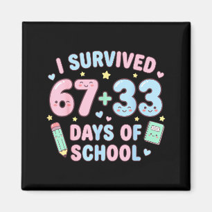 I Survived 100th Days Of School Math Teacher Kids  Magnet