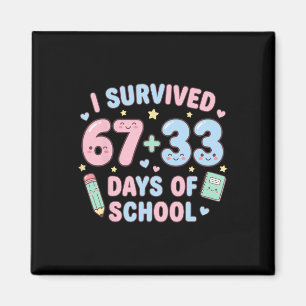 I Survived 100th Days Of School Math Teacher Kids  Magnet