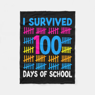 I Survived 100th Days Of School Students Teachers Fleece Blanket