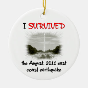 I Survived 2011 East Coast Earthquake Ceramic Tree Decoration