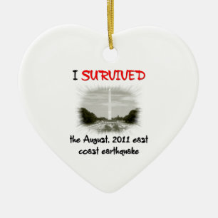 I Survived 2011 East Coast Earthquake Ceramic Tree Decoration