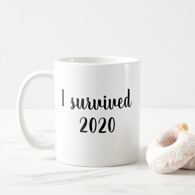 I Survived 2020 Quote Coffee Mug (With Donut)