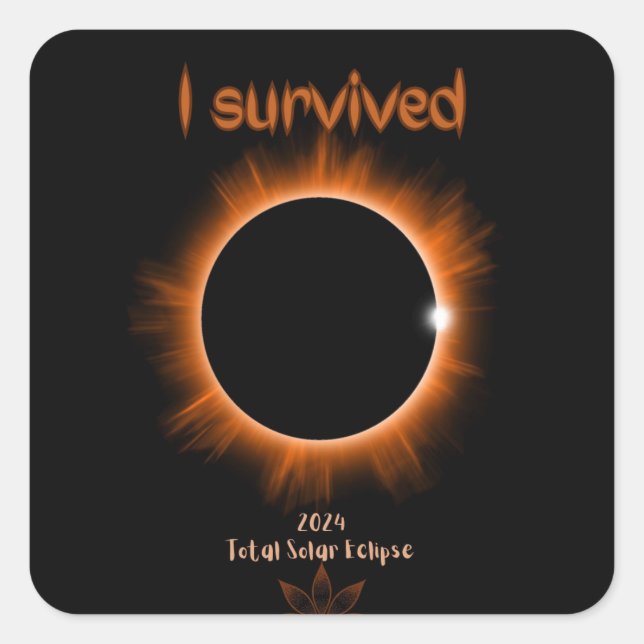 I Survived 2024 Solar Eclipse Sticker (Front)