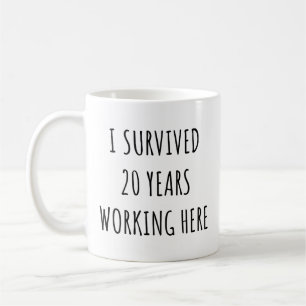 I Survived 20 Years Working Here Funny Retirement Coffee Mug