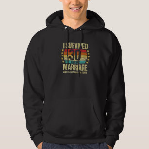 I Survived 30 Years Of Marriage Husband Wife Vint Hoodie