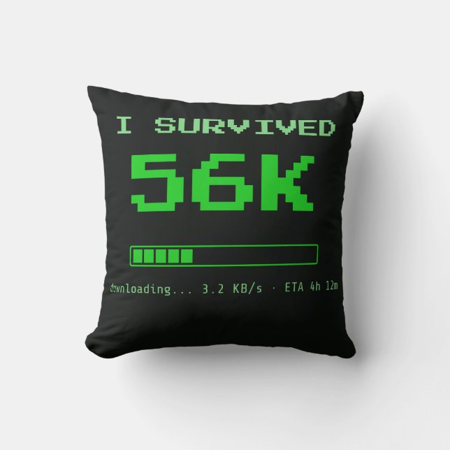 I Survived 56K Throw Pillow (Front)