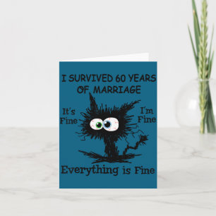 I survived 60 years marriage diamond wedding anniv card