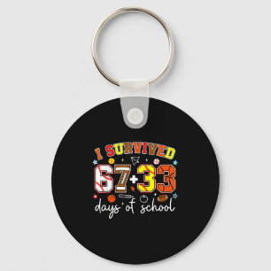 I Survived 67+33 Days Baseball Football Basketball Key Ring