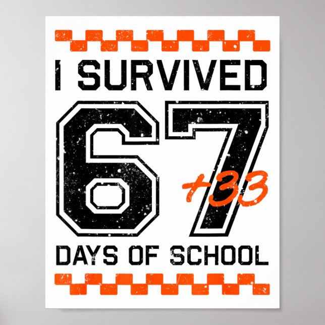 I Survived 67 + 33 Days Of School 100th Day Math S Poster (Front)
