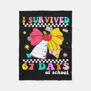 I Survived 67 Day Of School Notebook Teachers And Fleece Blanket